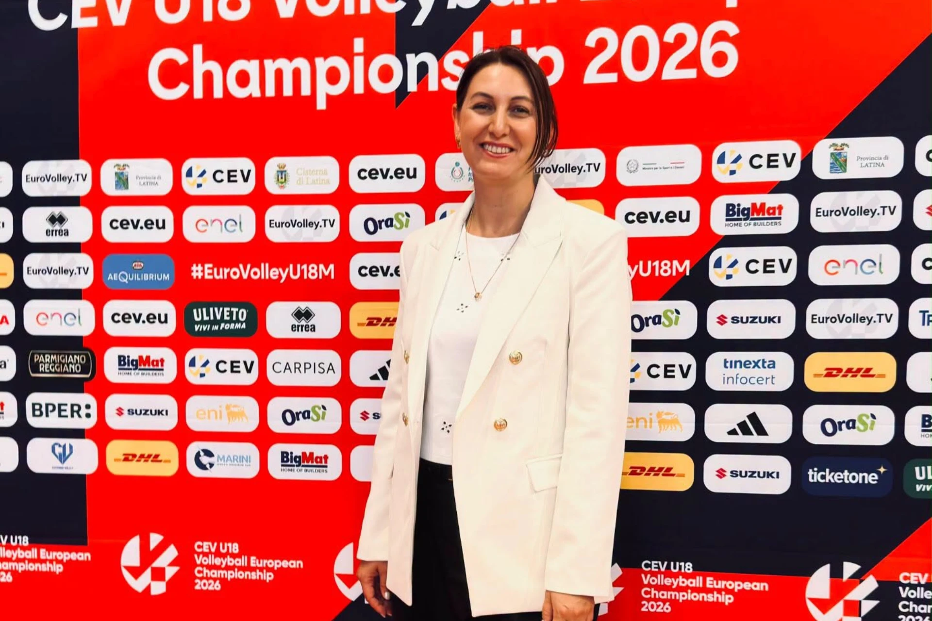 Azerbaijani Referee Kamala Asgarova Officiating at CEV U-18 Euro in Italy