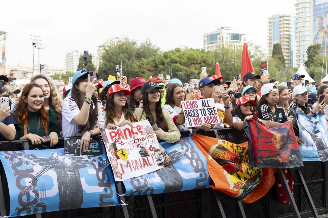 Max Verstappen and Charles Leclerc Meet Fans in Baku