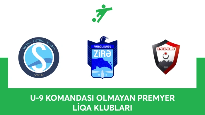 U 9 KOMANDASI OLMAYAN PREMYER LİQA KLUBLARI