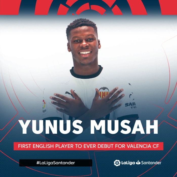 ENG GRAPHIC Yunus Musah first Englishman to debut for Valencia CF