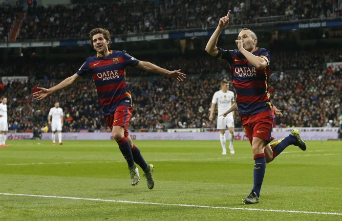Andres Iniesta leads Barça to 4 1 win at the Bernabeu 2015