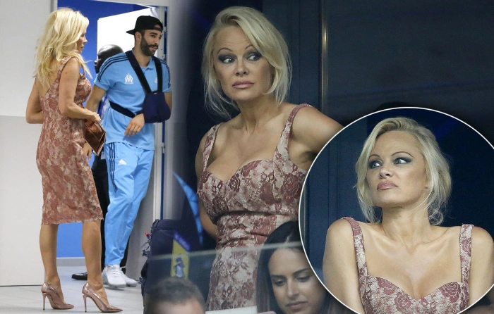 Pamela Anderson adil rami soccer match pp1