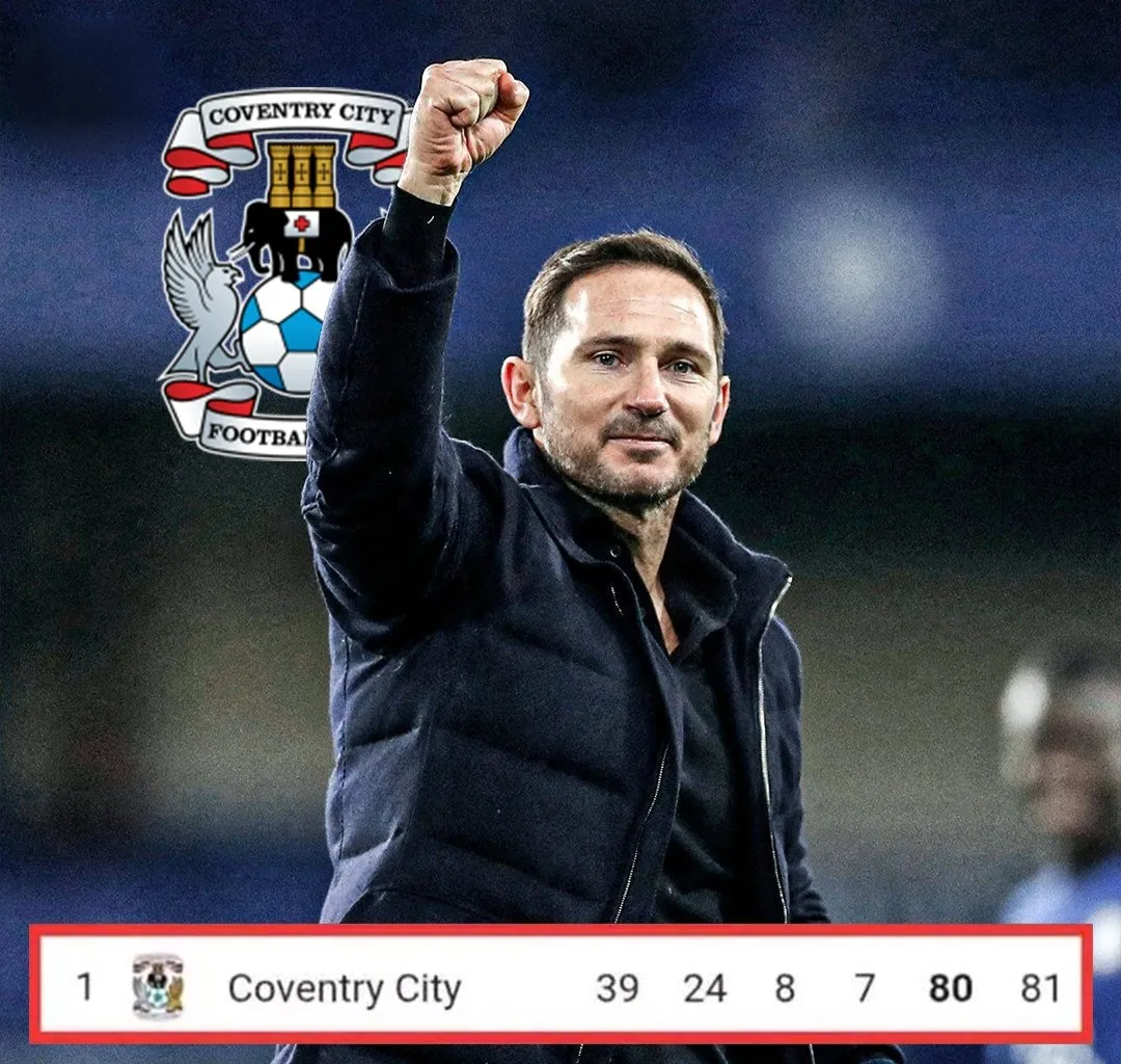 Frenk Lempard Koventri Sitidə tarix yazmağa yaxındır